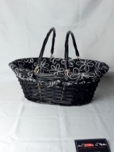 Panier ovale osier noir double anse