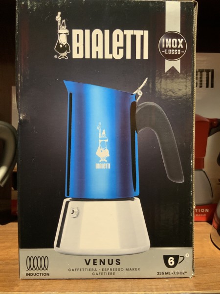 Cafetière Vénus 6 tasses Bleu Inox Induction - Aux Délices des